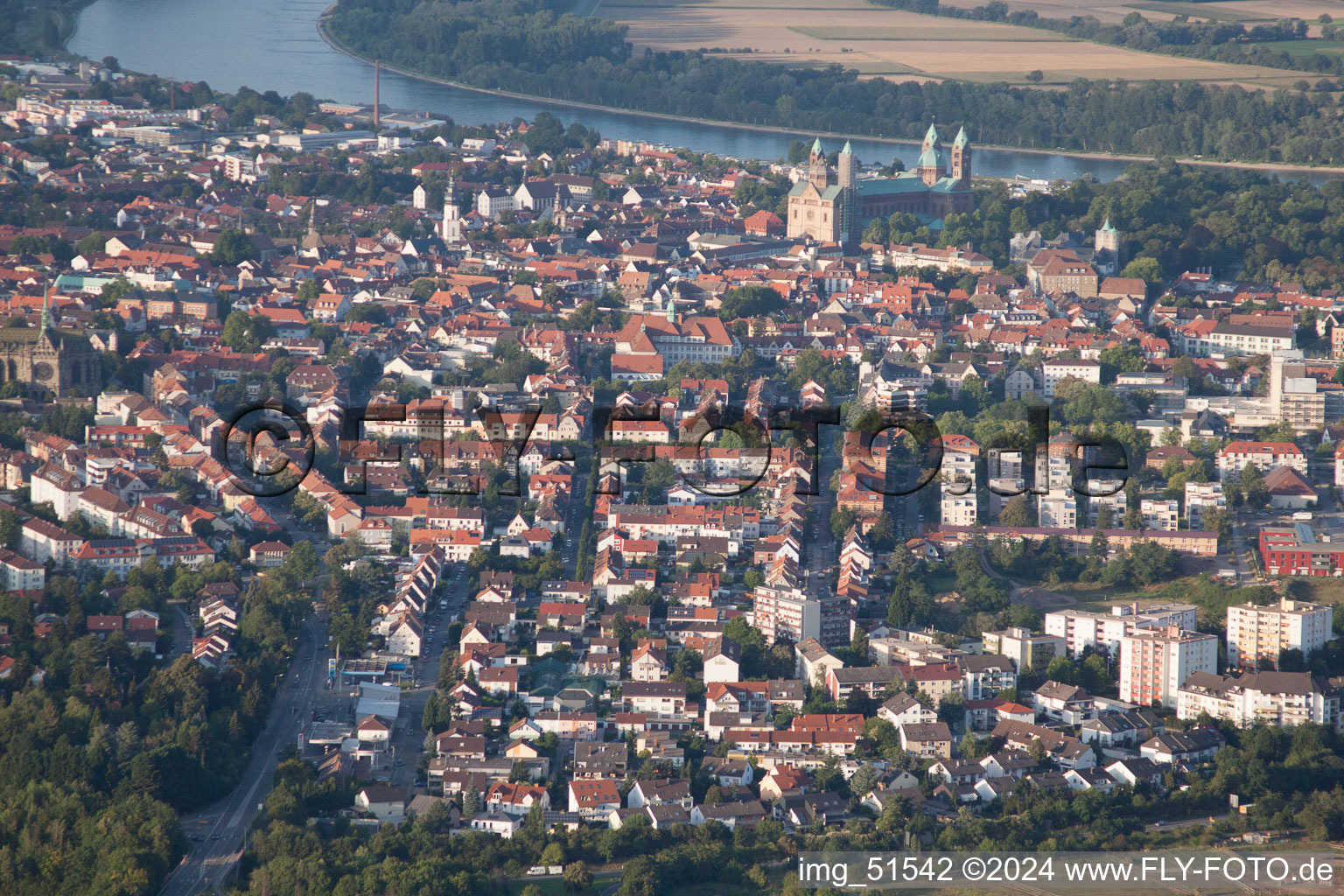 Vue aérienne de Speyer dans le département Rhénanie-Palatinat, Allemagne