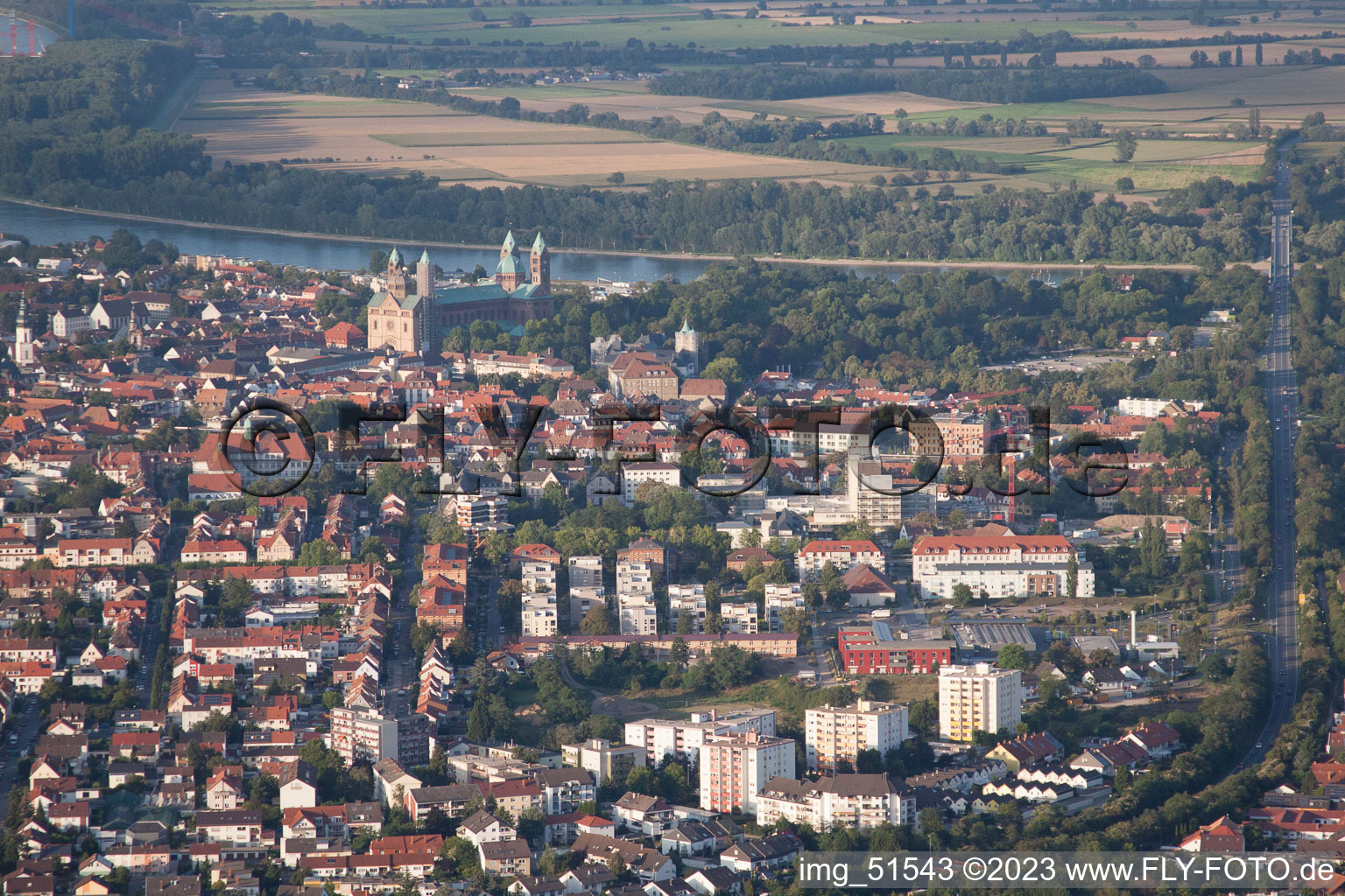 Vue oblique de Speyer dans le département Rhénanie-Palatinat, Allemagne