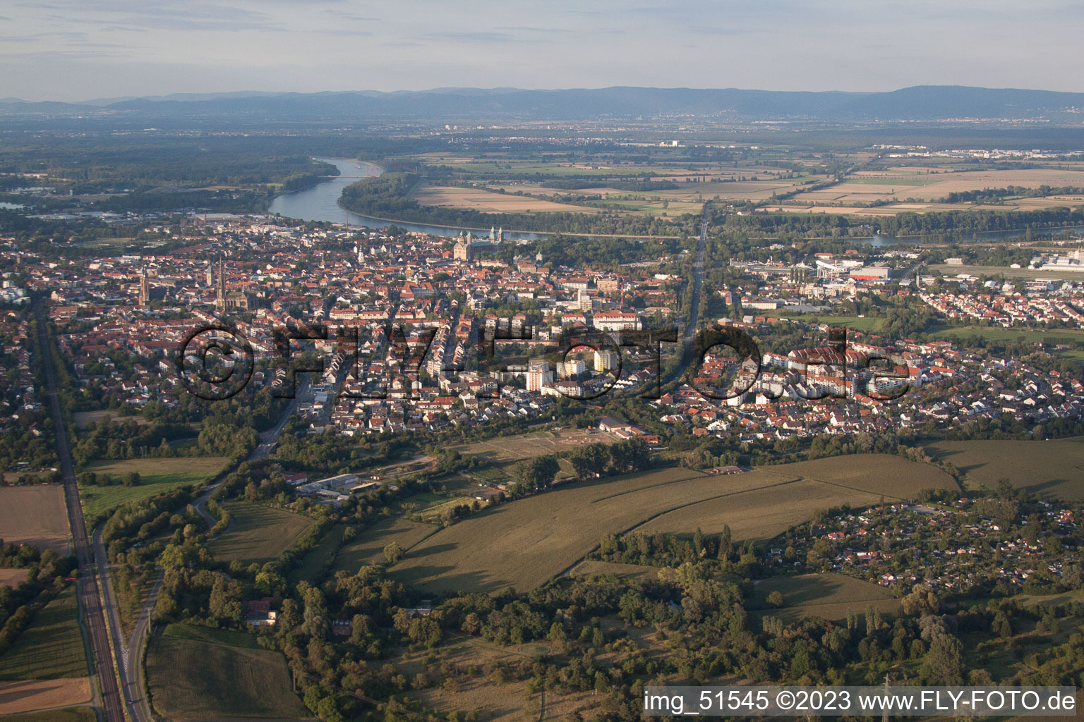 Speyer dans le département Rhénanie-Palatinat, Allemagne hors des airs
