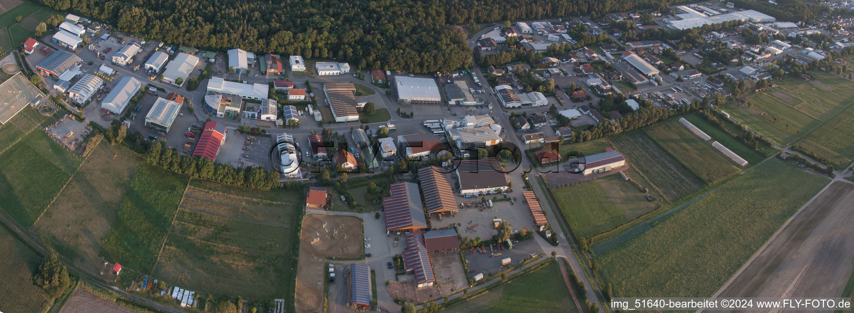 Vue d'oiseau de Zone industrielle de Gäxwald à le quartier Herxheim in Herxheim bei Landau dans le département Rhénanie-Palatinat, Allemagne