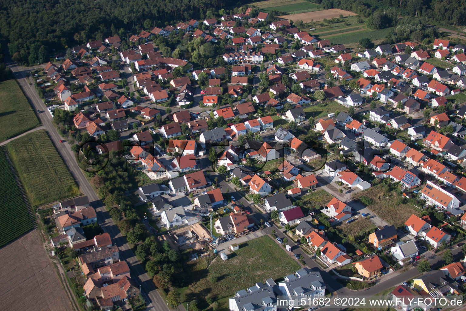 Rheinzabern dans le département Rhénanie-Palatinat, Allemagne hors des airs