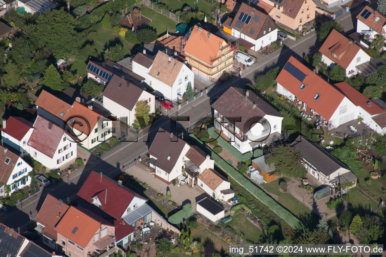 Vue aérienne de Waldstr. à Kandel dans le département Rhénanie-Palatinat, Allemagne