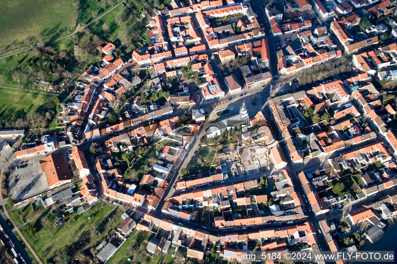 Philippsburg dans le département Bade-Wurtemberg, Allemagne d'en haut