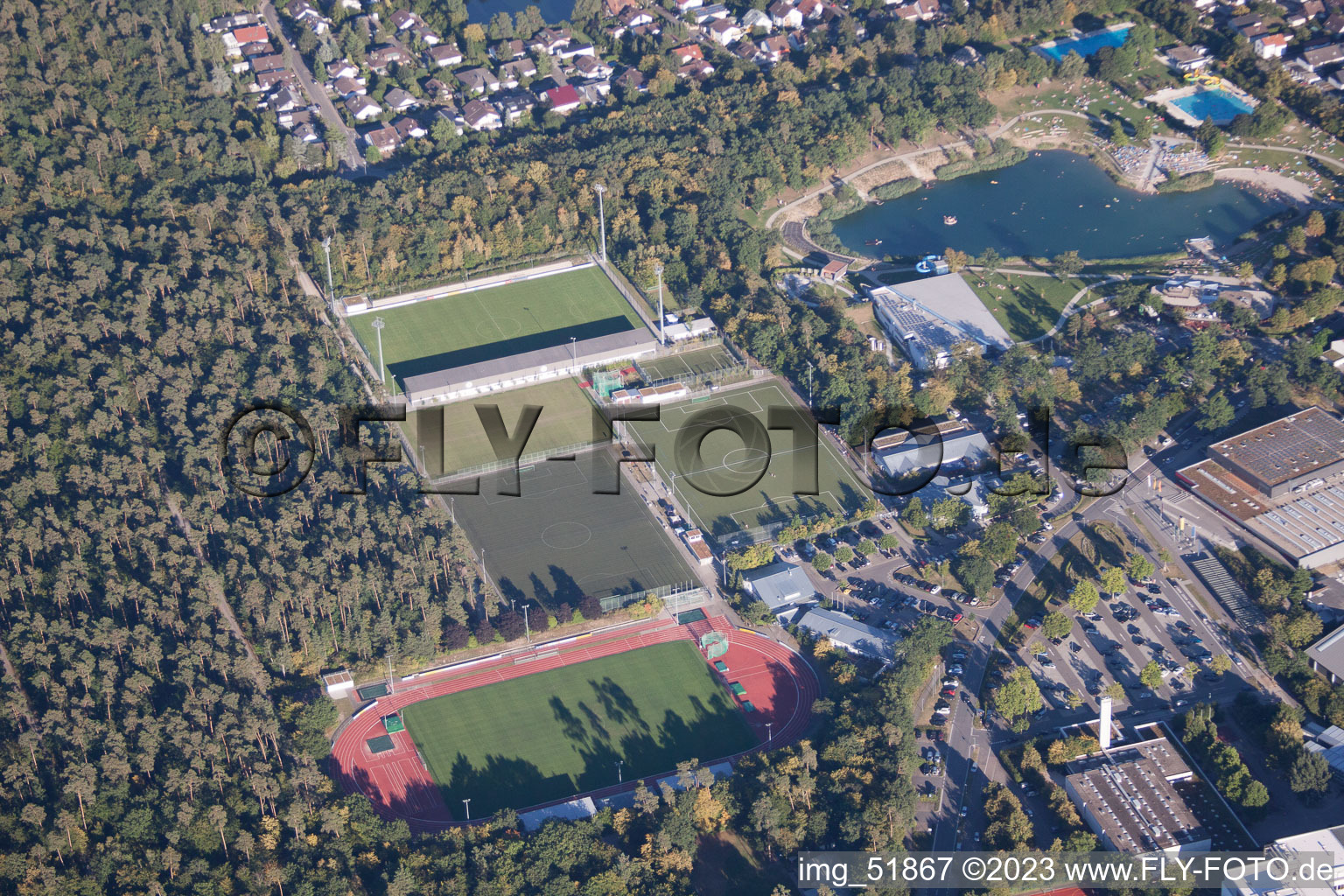 Vue aérienne de Terrains de sport à Walldorf dans le département Bade-Wurtemberg, Allemagne