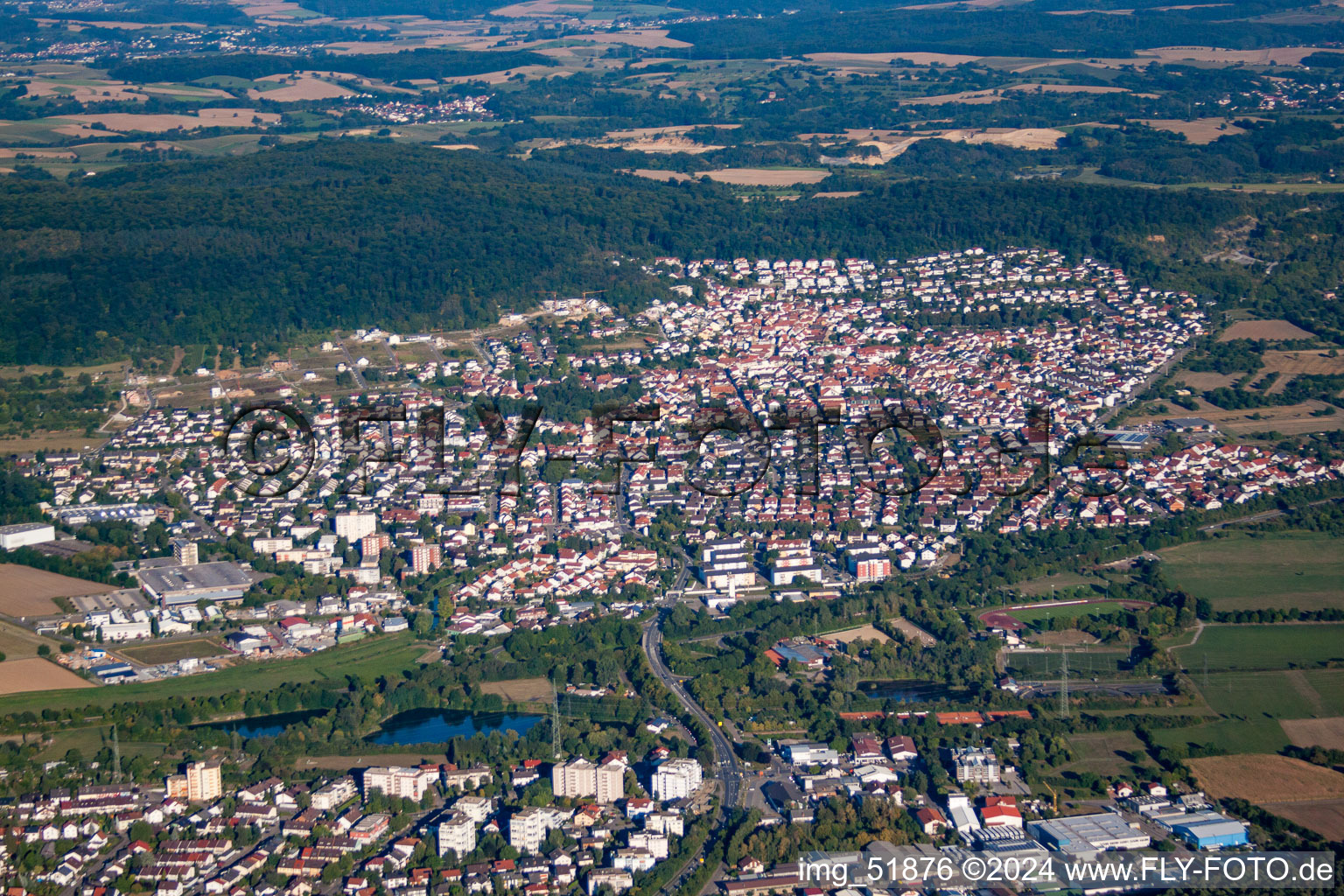 Enregistrement par drone de Sandhausen dans le département Bade-Wurtemberg, Allemagne