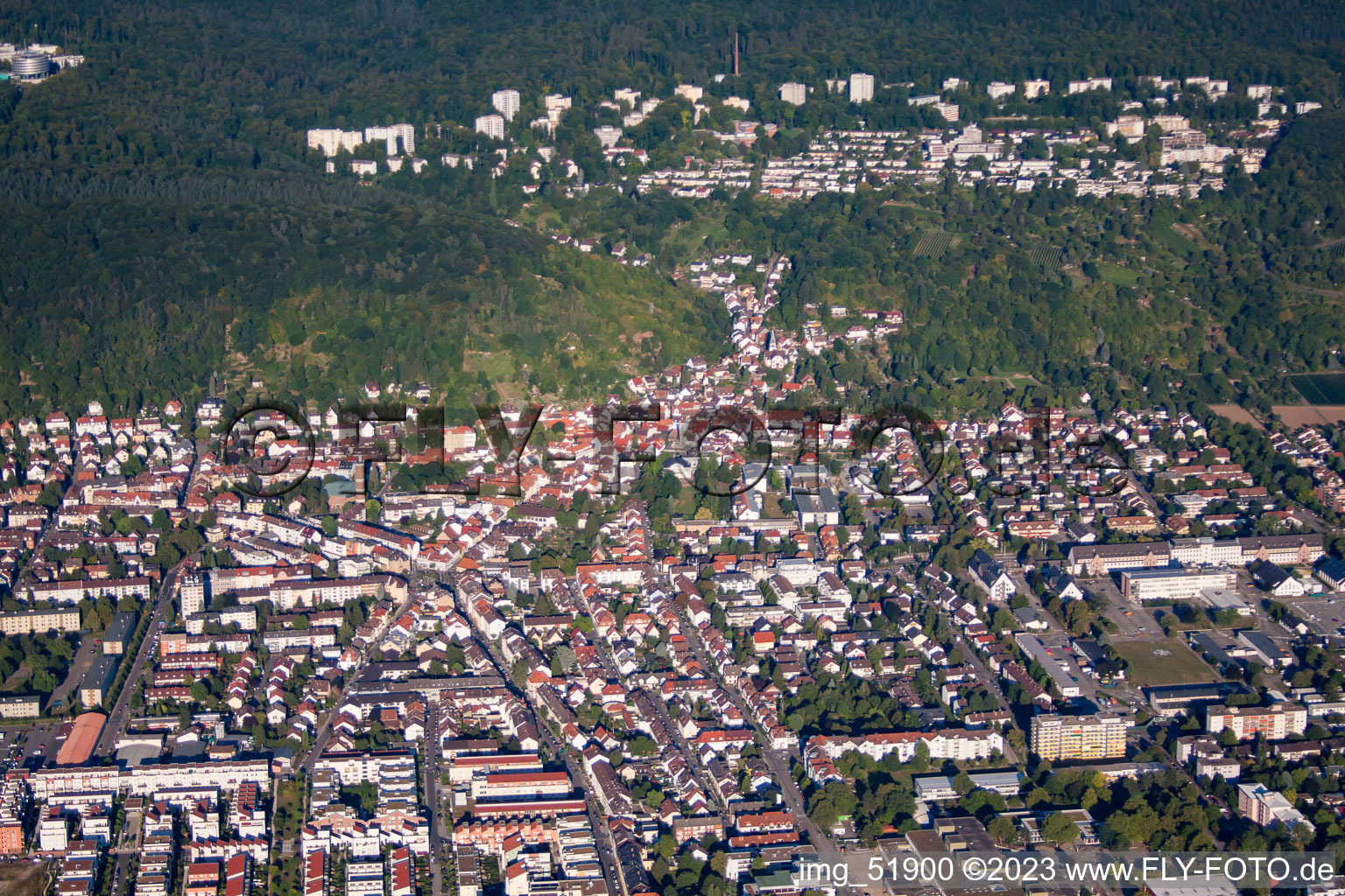 Vue aérienne de Bonne raison à le quartier Rohrbach in Heidelberg dans le département Bade-Wurtemberg, Allemagne