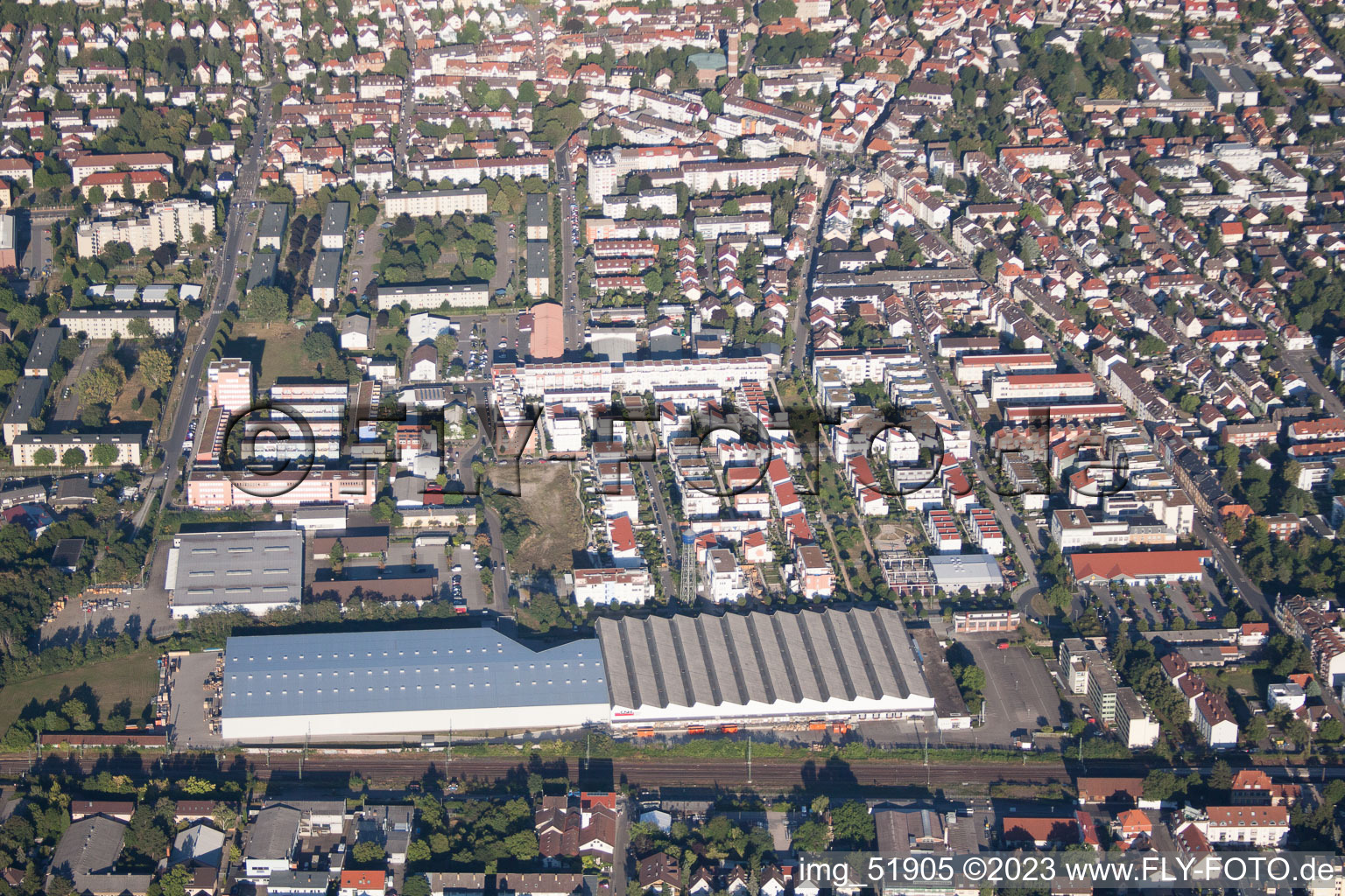 Quartier Rohrbach in Heidelberg dans le département Bade-Wurtemberg, Allemagne d'en haut