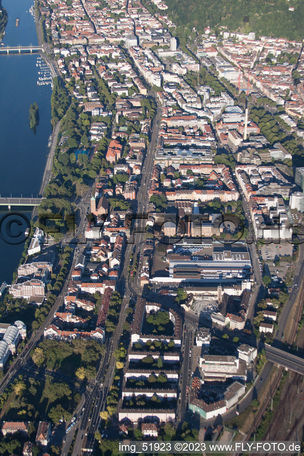 Vue aérienne de Rue Bergheimer à le quartier Bergheim in Heidelberg dans le département Bade-Wurtemberg, Allemagne