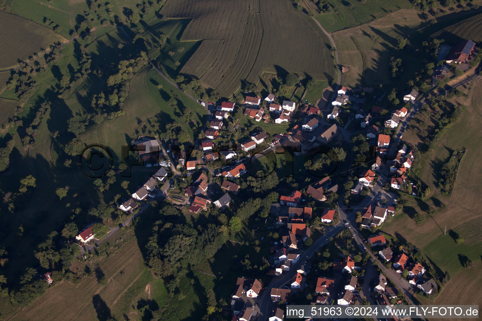 Vue aérienne de Vue sur le village à le quartier Rittenweier in Weinheim dans le département Bade-Wurtemberg, Allemagne