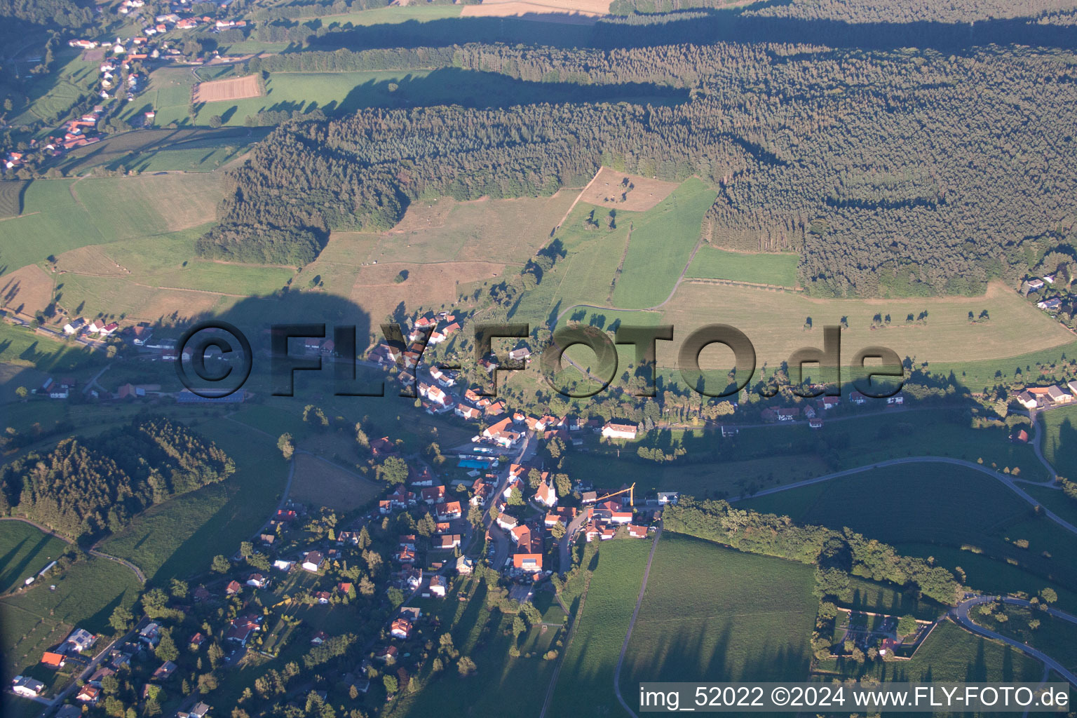 Quartier Güttersbach in Mossautal dans le département Hesse, Allemagne depuis l'avion