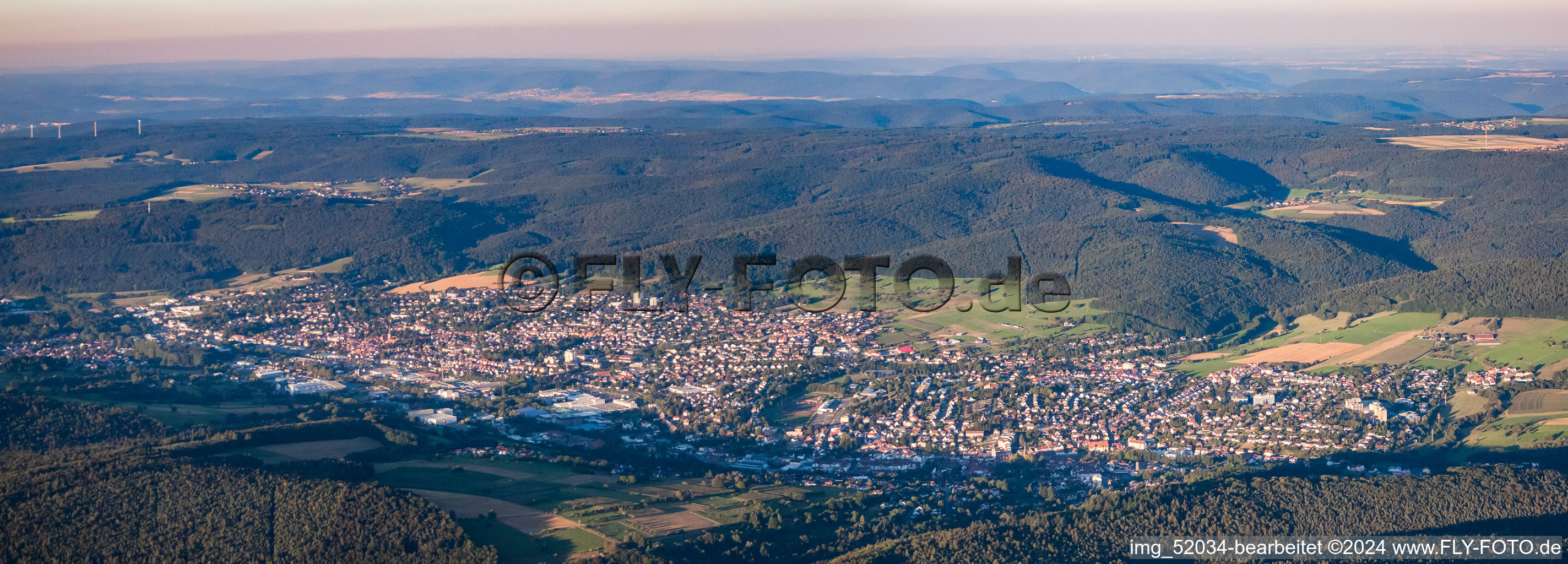 Vue aérienne de Erbach à Michelstadt dans le département Hesse, Allemagne