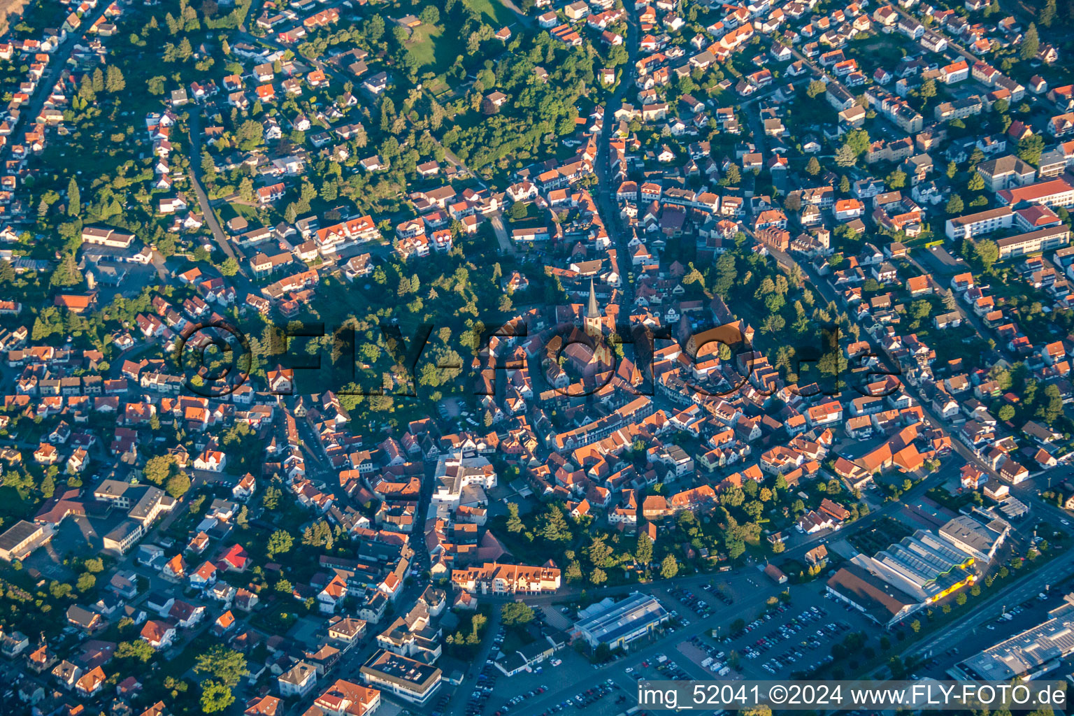 Vue aérienne de Vieille ville historique à Michelstadt dans le département Hesse, Allemagne