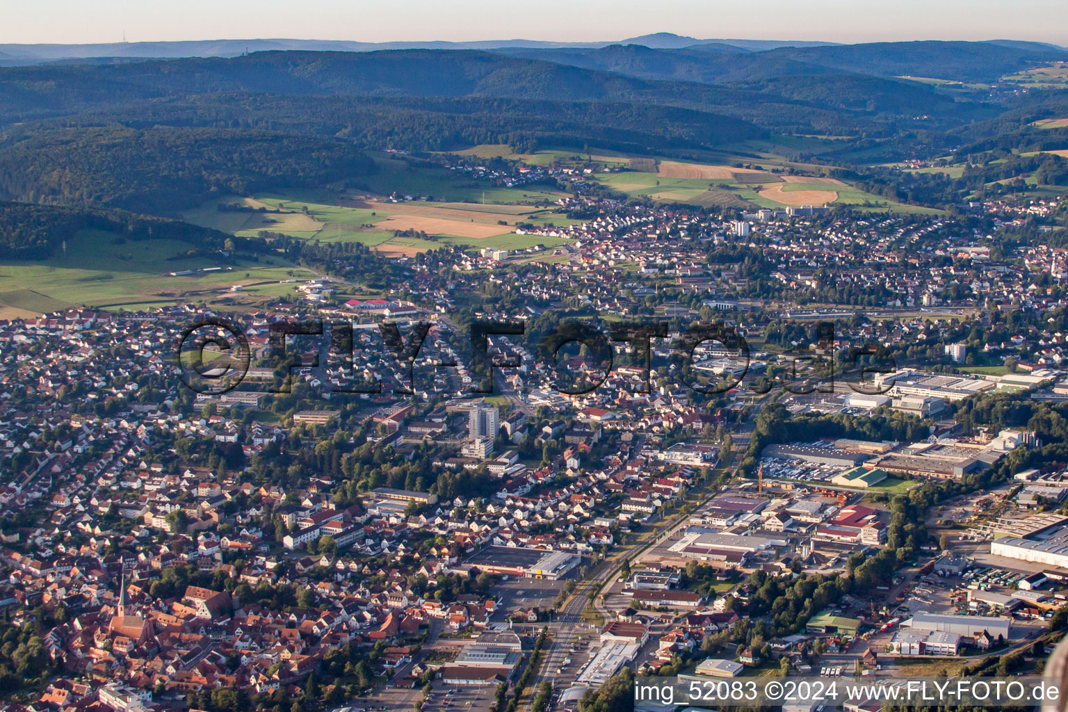 Vue aérienne de Du nord à Michelstadt dans le département Hesse, Allemagne