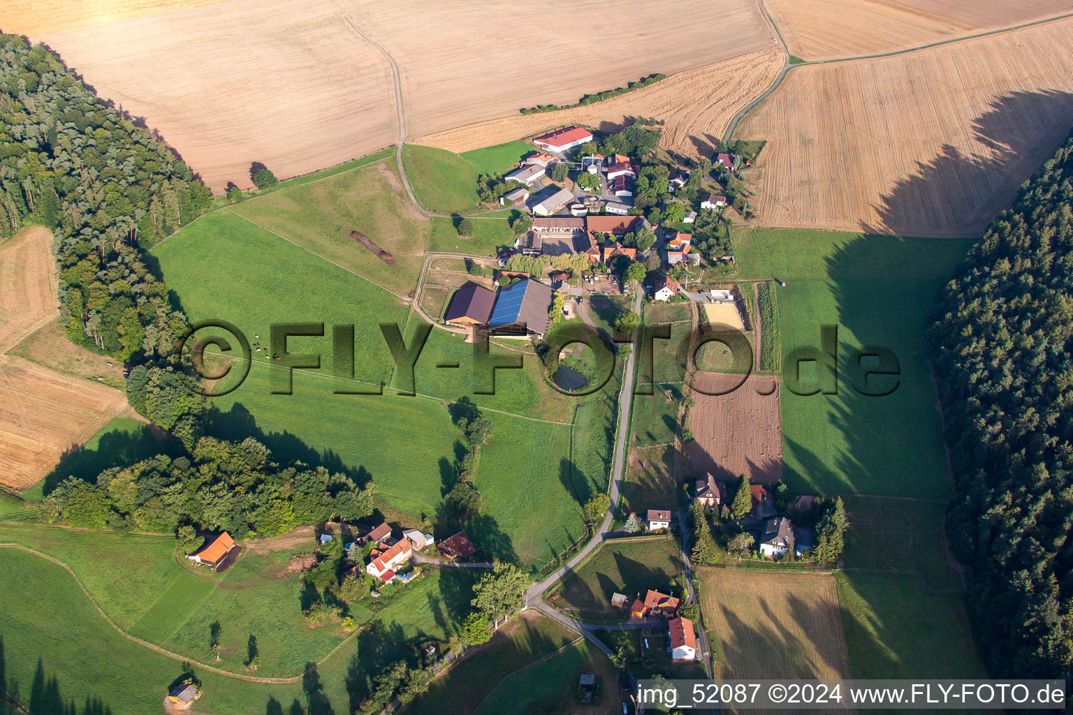 Photographie aérienne de Rossbacher Hof à Erbach dans le département Hesse, Allemagne