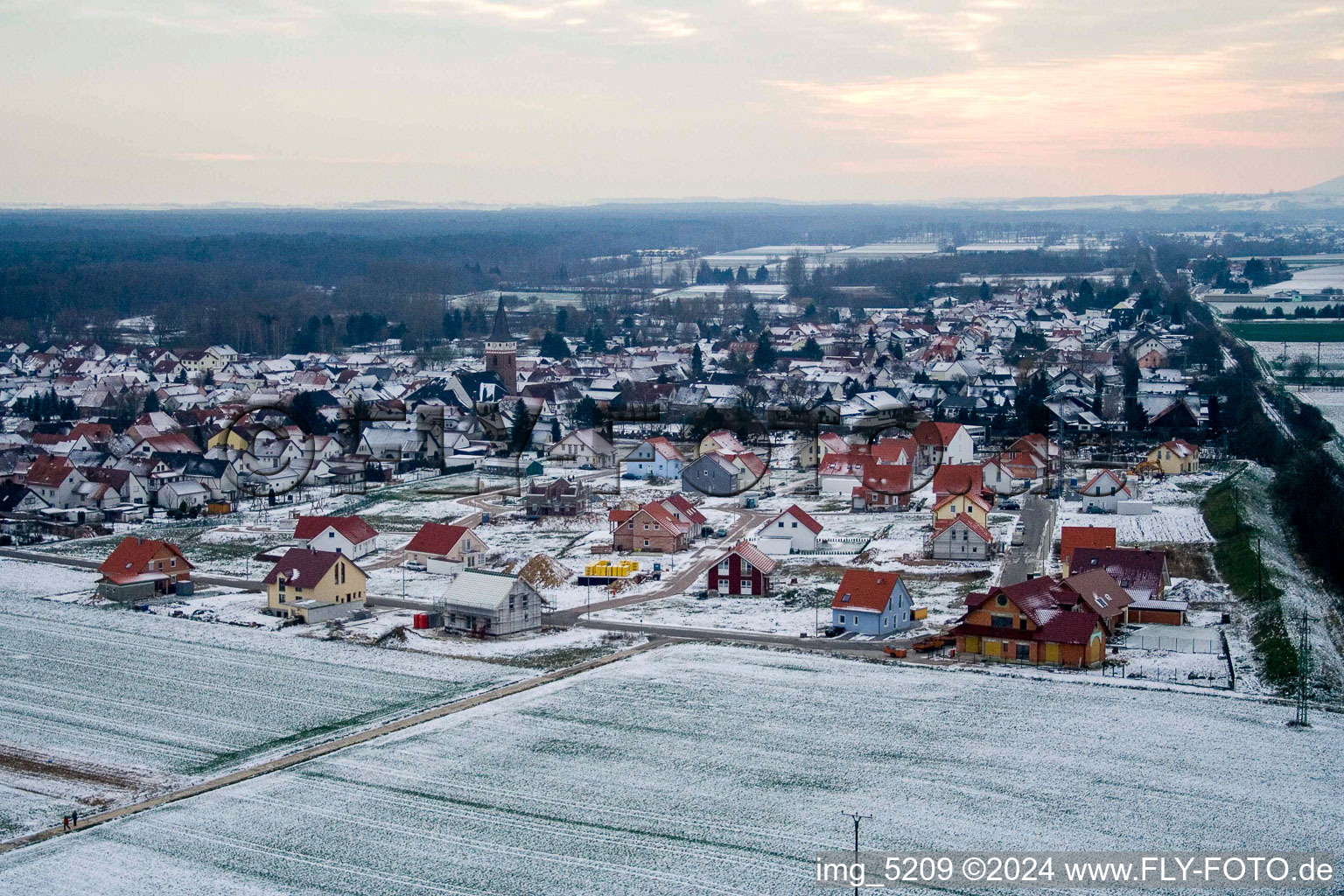 Nouvelle zone de développement NE à le quartier Schaidt in Wörth am Rhein dans le département Rhénanie-Palatinat, Allemagne vu d'un drone