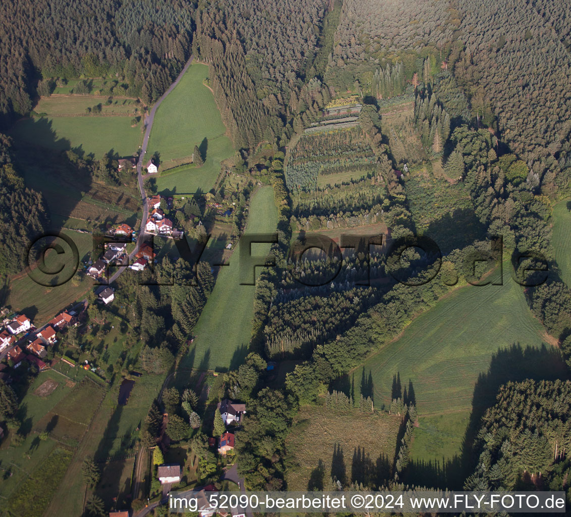 Quartier Unter-Mossau in Mossautal dans le département Hesse, Allemagne d'en haut