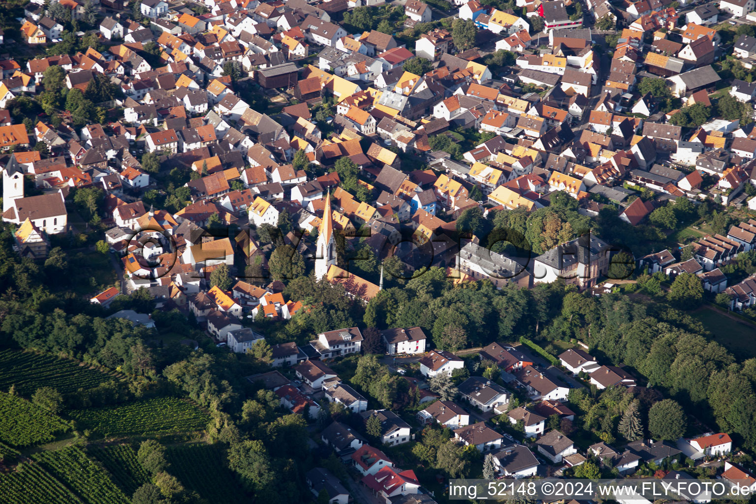 Vue aérienne de Quartier Leutershausen in Hirschberg an der Bergstraße dans le département Bade-Wurtemberg, Allemagne