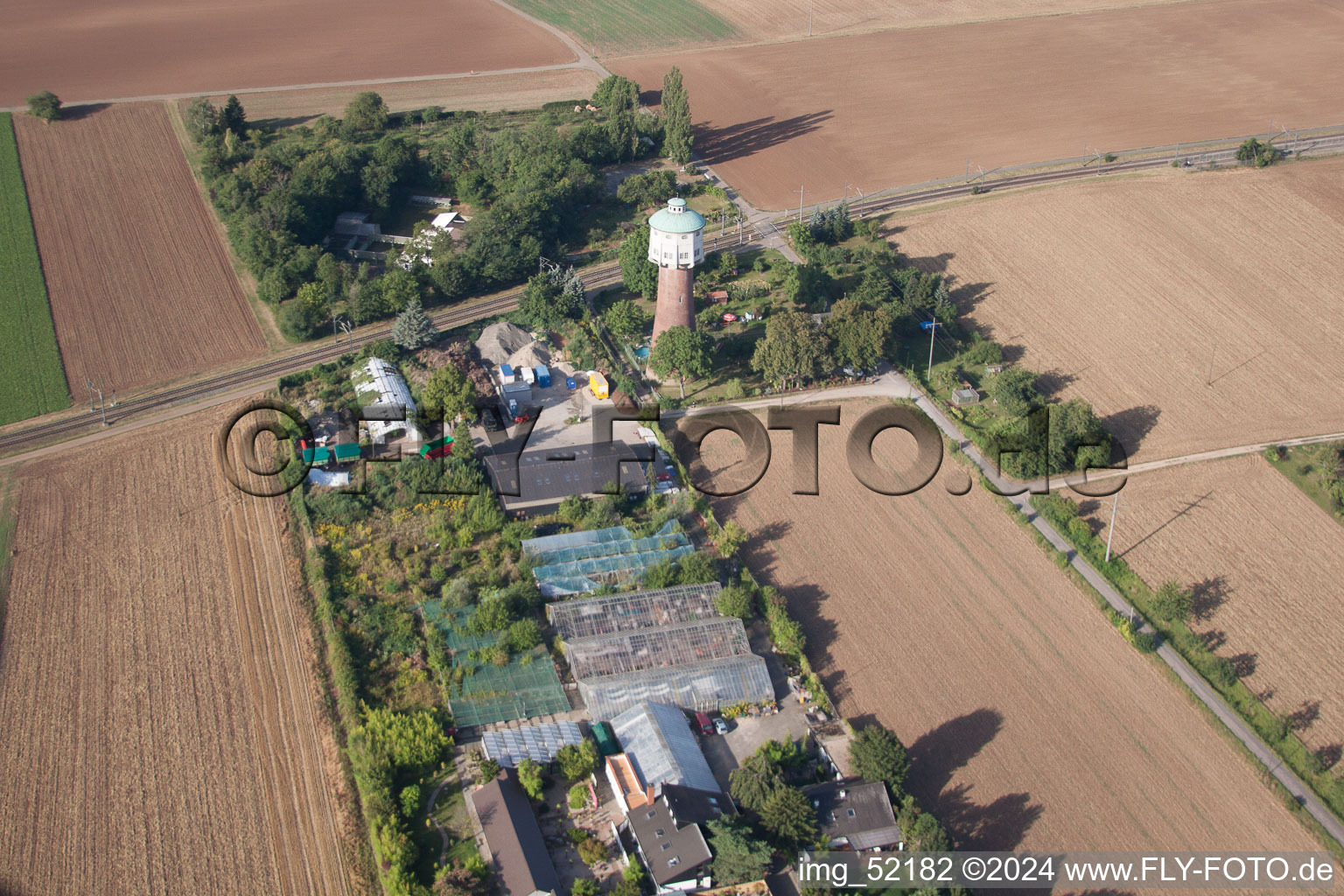 Vue aérienne de Château d'eau, centre de bonsaï Heidelberg à le quartier Wieblinger-Flur in Heidelberg dans le département Bade-Wurtemberg, Allemagne