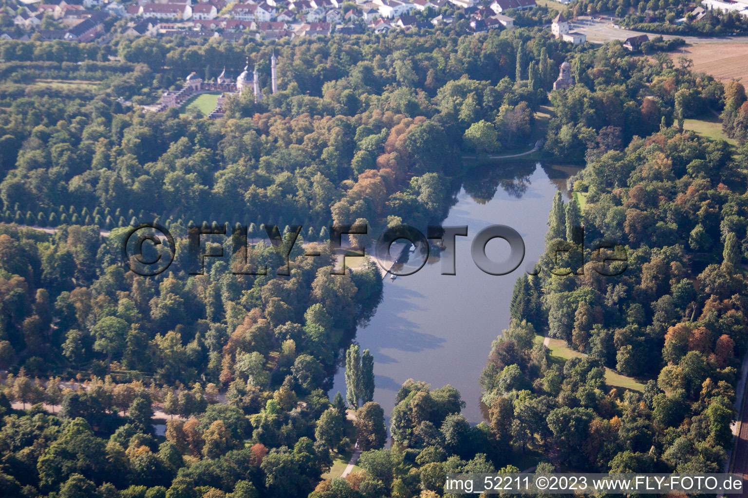 Parc du château de Schwetzingen à Schwetzingen dans le département Bade-Wurtemberg, Allemagne hors des airs