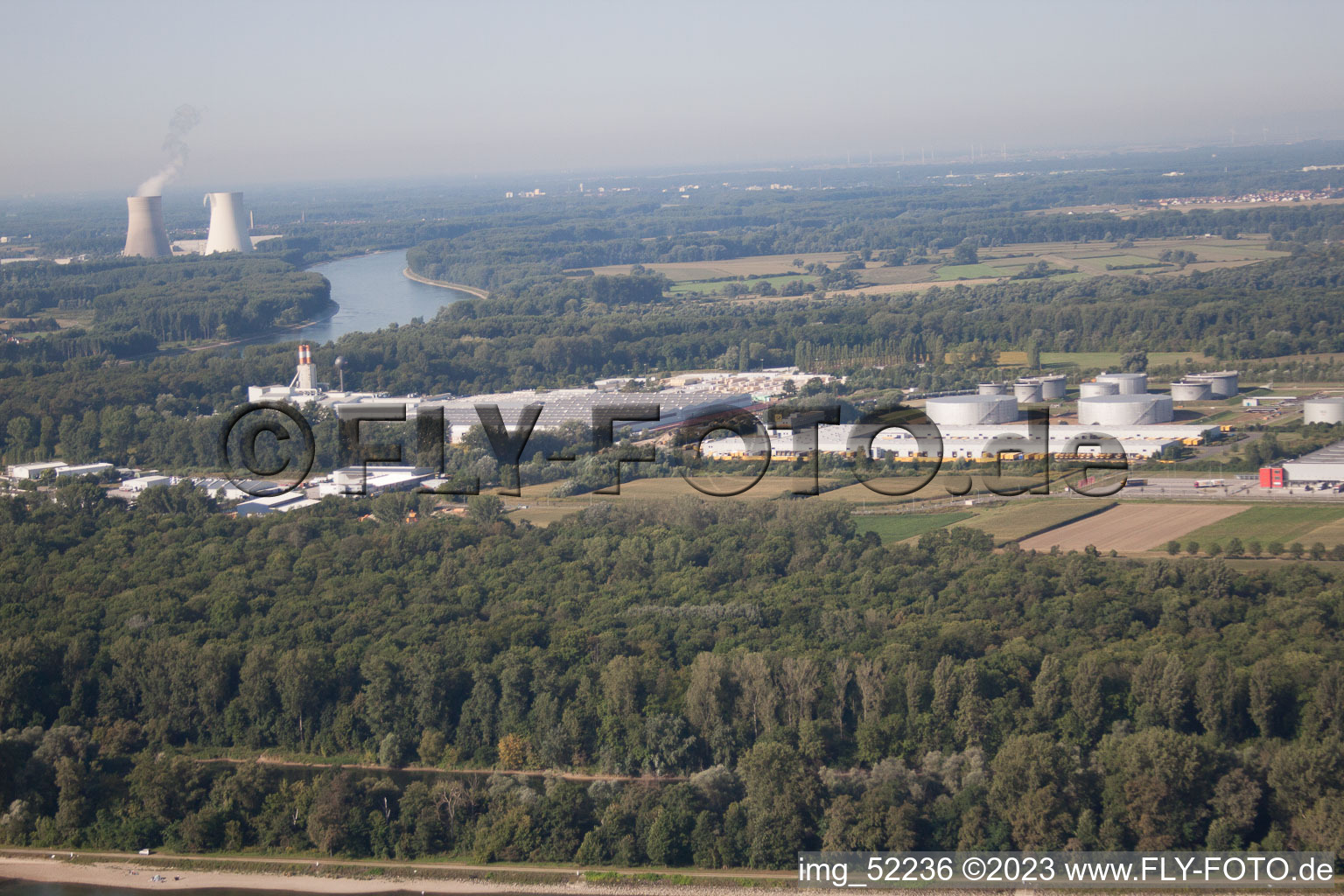 Zone industrielle sud à Speyer dans le département Rhénanie-Palatinat, Allemagne vue du ciel