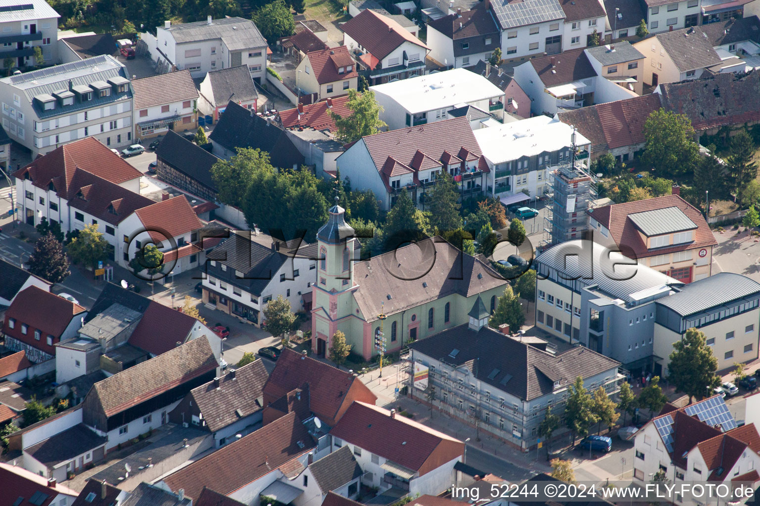 Vue aérienne de Marché à Altlußheim dans le département Bade-Wurtemberg, Allemagne