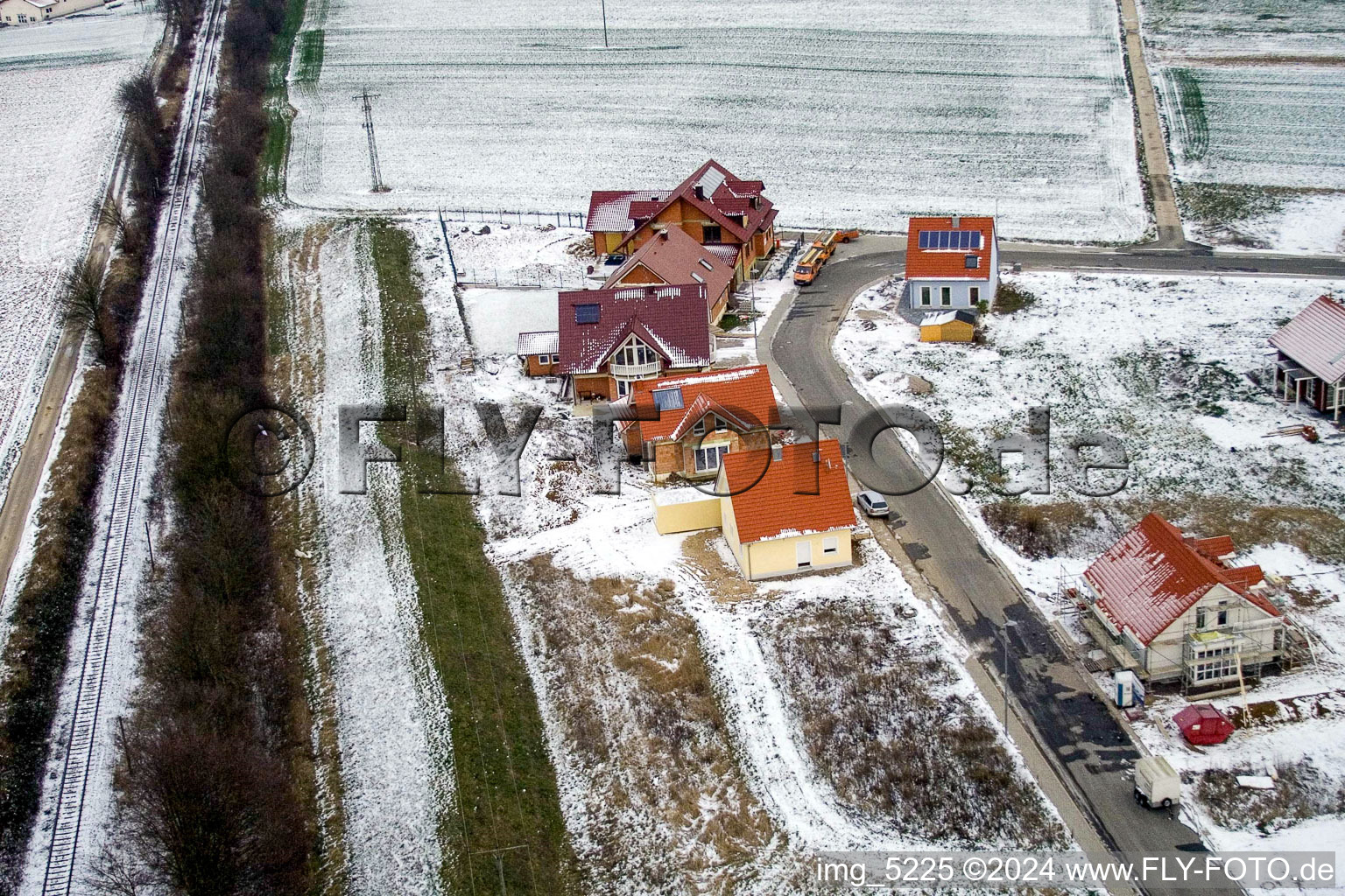 Nouvelle zone de développement NE à le quartier Schaidt in Wörth am Rhein dans le département Rhénanie-Palatinat, Allemagne depuis l'avion