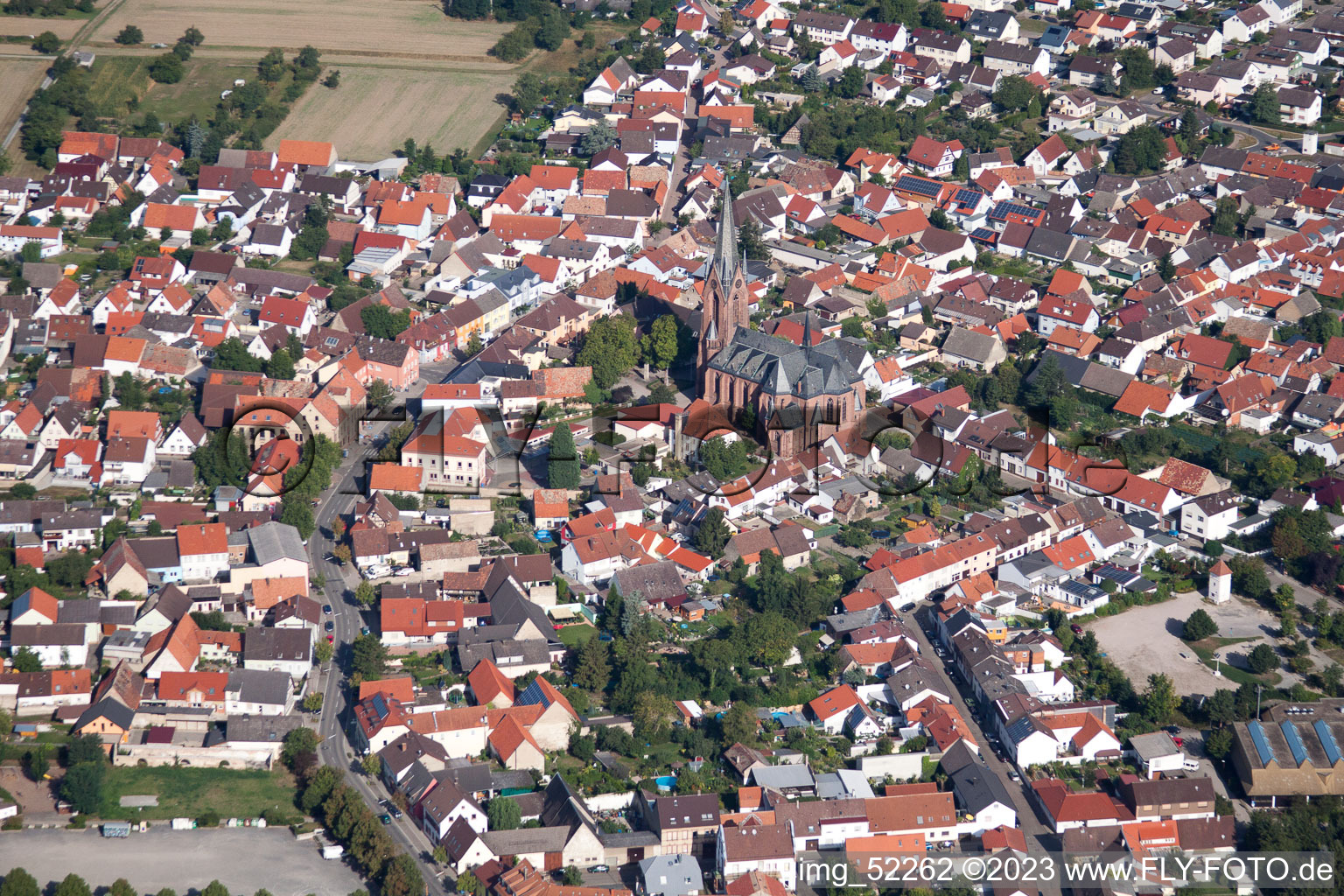 Enregistrement par drone de Quartier Rheinsheim in Philippsburg dans le département Bade-Wurtemberg, Allemagne