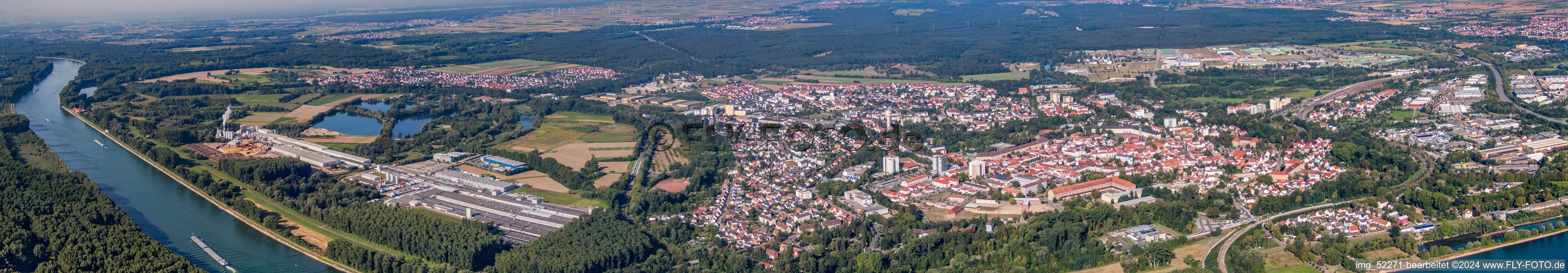 Vue aérienne de Panorama à Germersheim dans le département Rhénanie-Palatinat, Allemagne