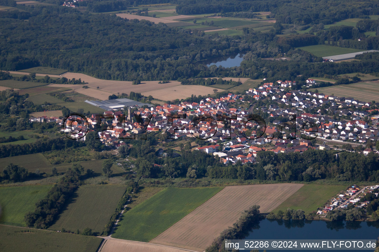 Germersheim dans le département Rhénanie-Palatinat, Allemagne d'en haut