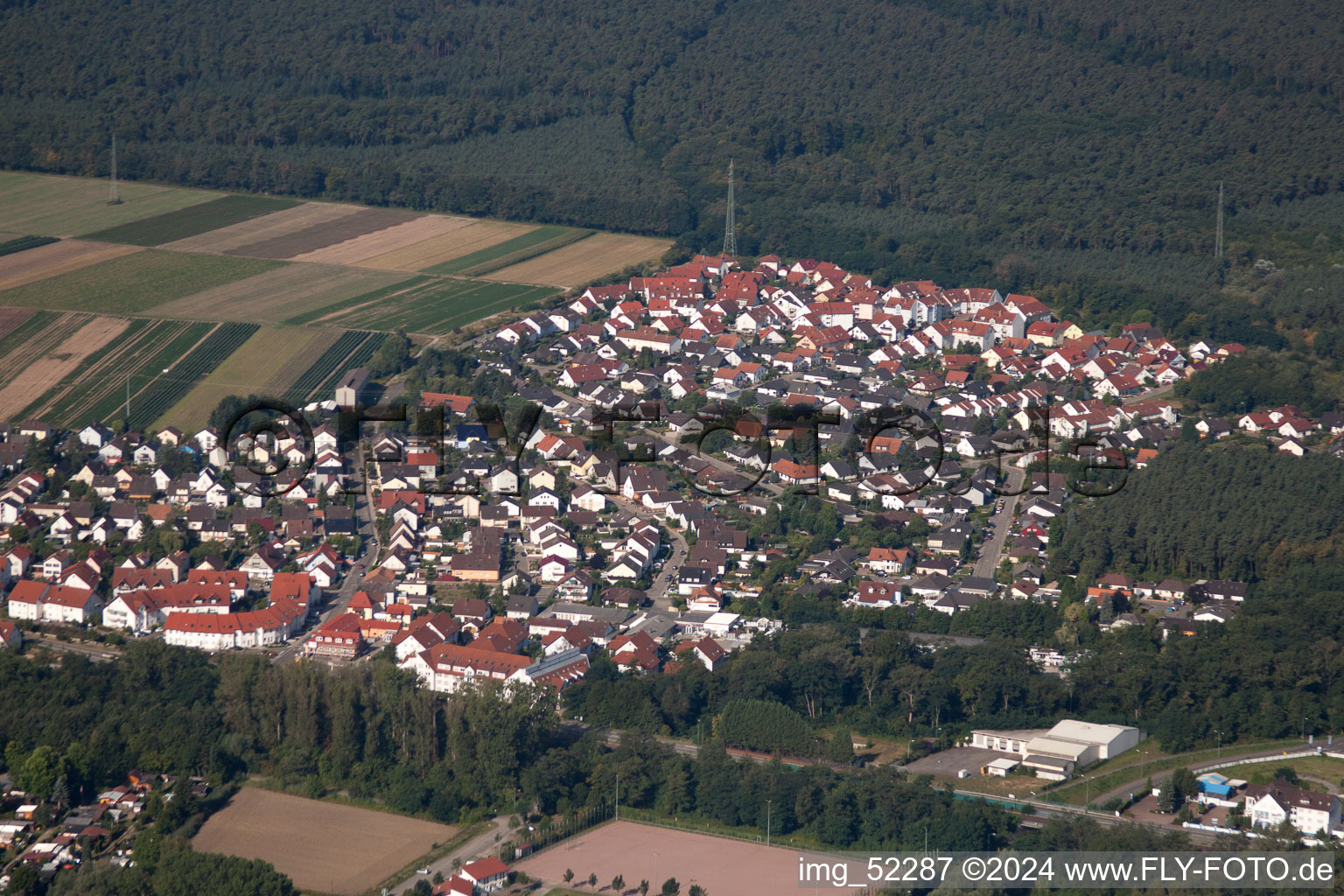 Germersheim dans le département Rhénanie-Palatinat, Allemagne hors des airs