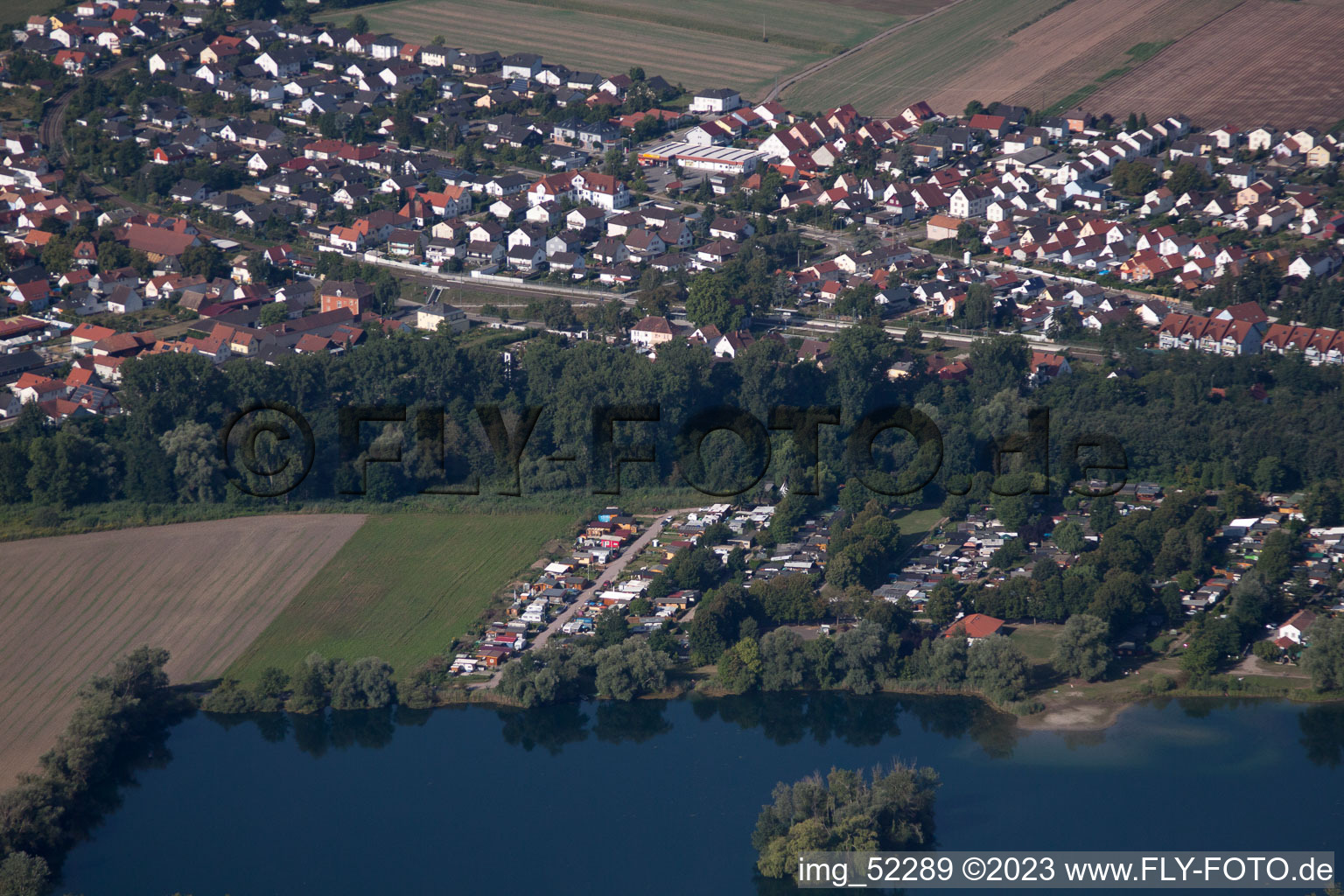 Quartier Sondernheim in Germersheim dans le département Rhénanie-Palatinat, Allemagne depuis l'avion