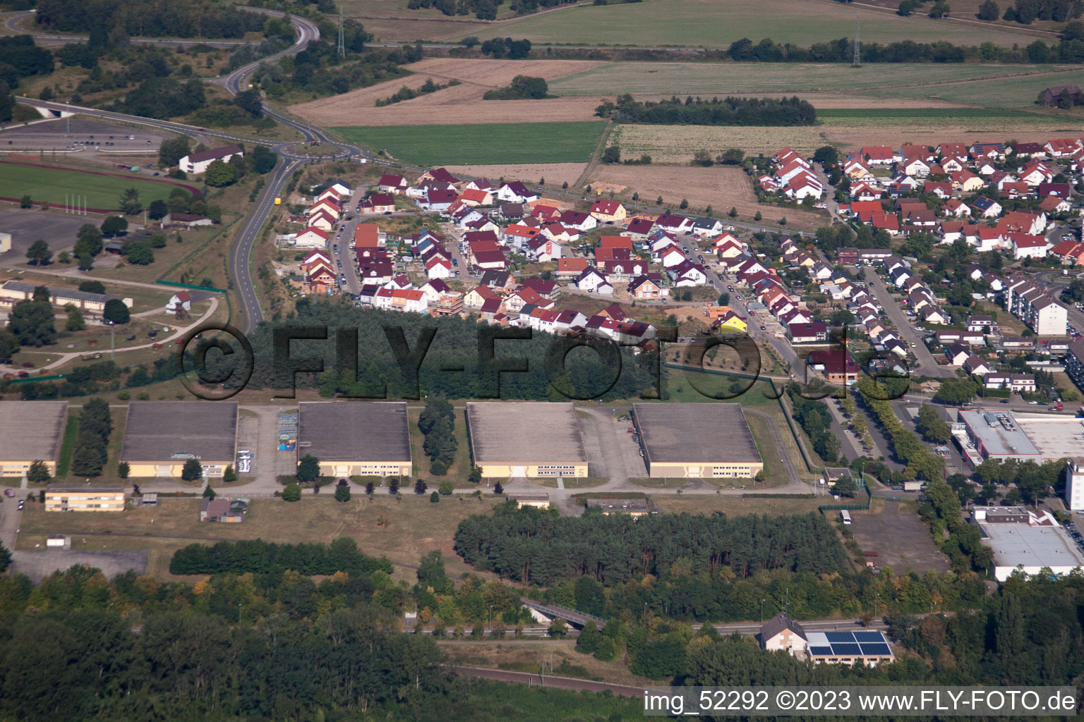 Quartier Sondernheim in Germersheim dans le département Rhénanie-Palatinat, Allemagne vue du ciel