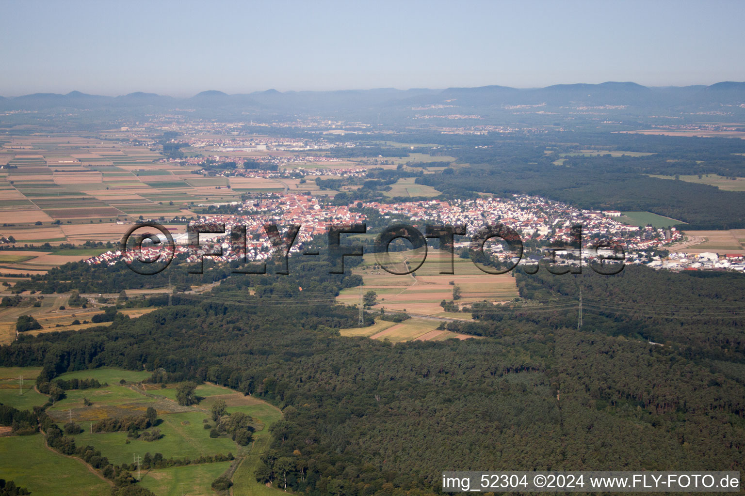 Vue aérienne de Germersheim dans le département Rhénanie-Palatinat, Allemagne