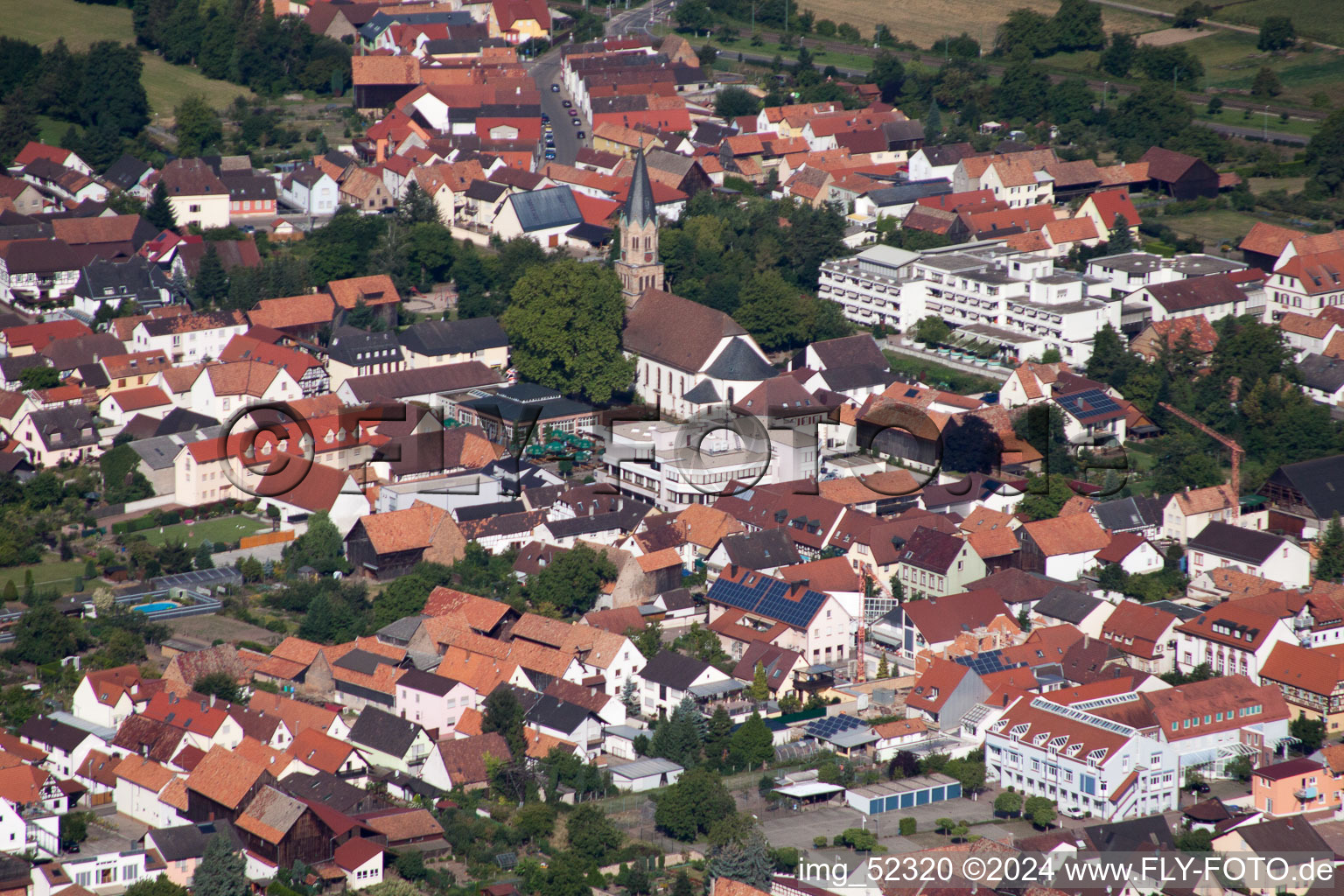 Vue aérienne de Rülzheim dans le département Rhénanie-Palatinat, Allemagne