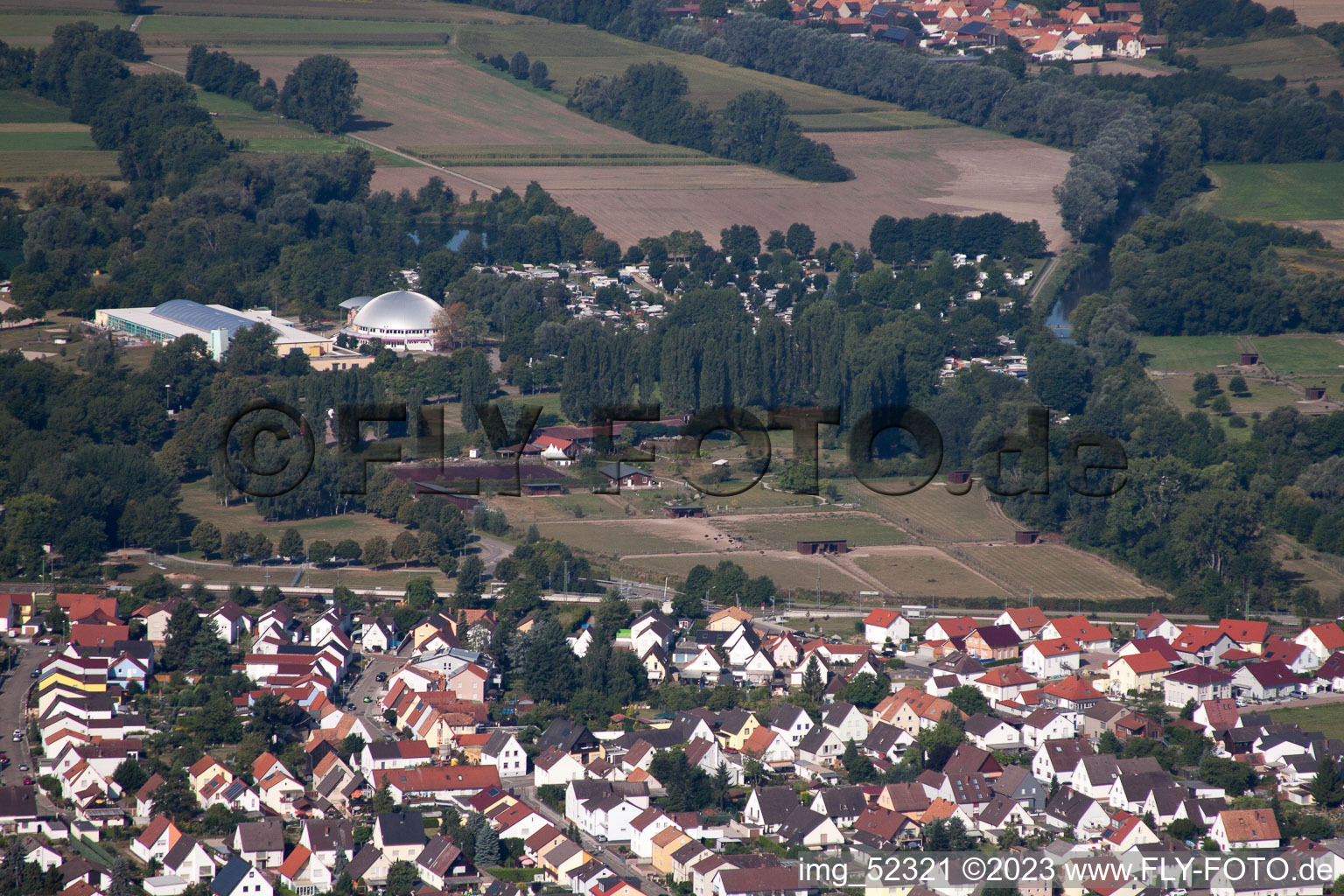 Photographie aérienne de Rülzheim dans le département Rhénanie-Palatinat, Allemagne