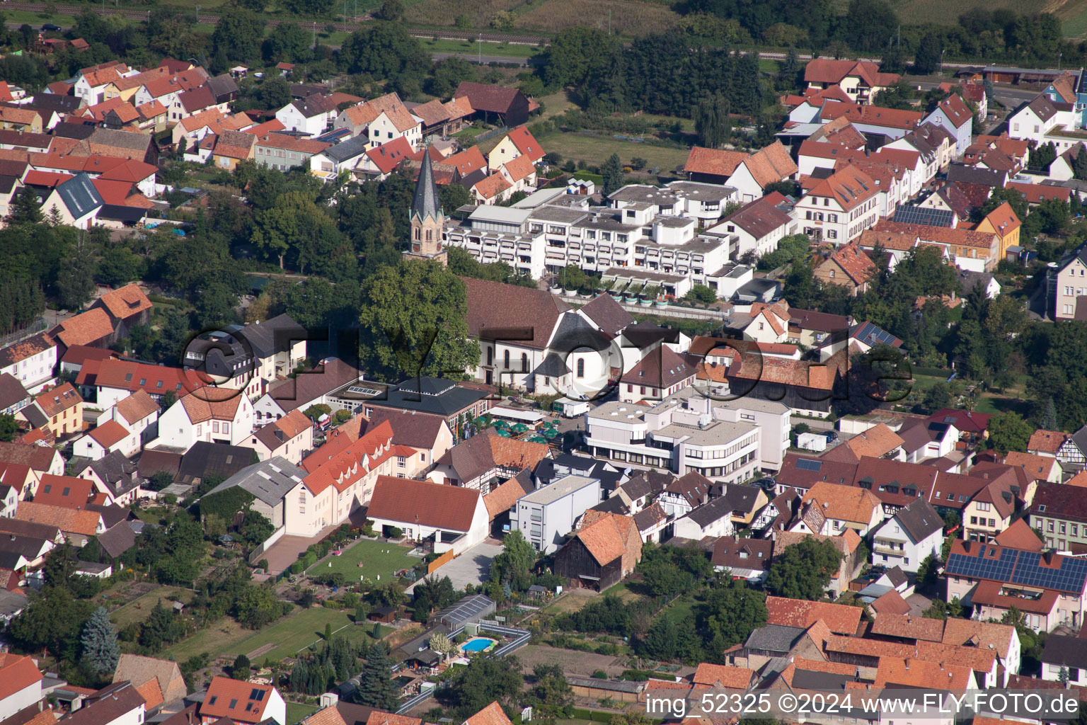 Rülzheim dans le département Rhénanie-Palatinat, Allemagne vue d'en haut