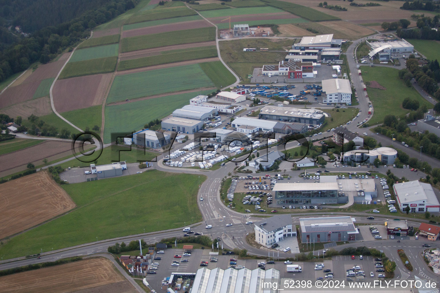 Vue oblique de Rudolf-Dieselstraße, Kömpf à Calw dans le département Bade-Wurtemberg, Allemagne