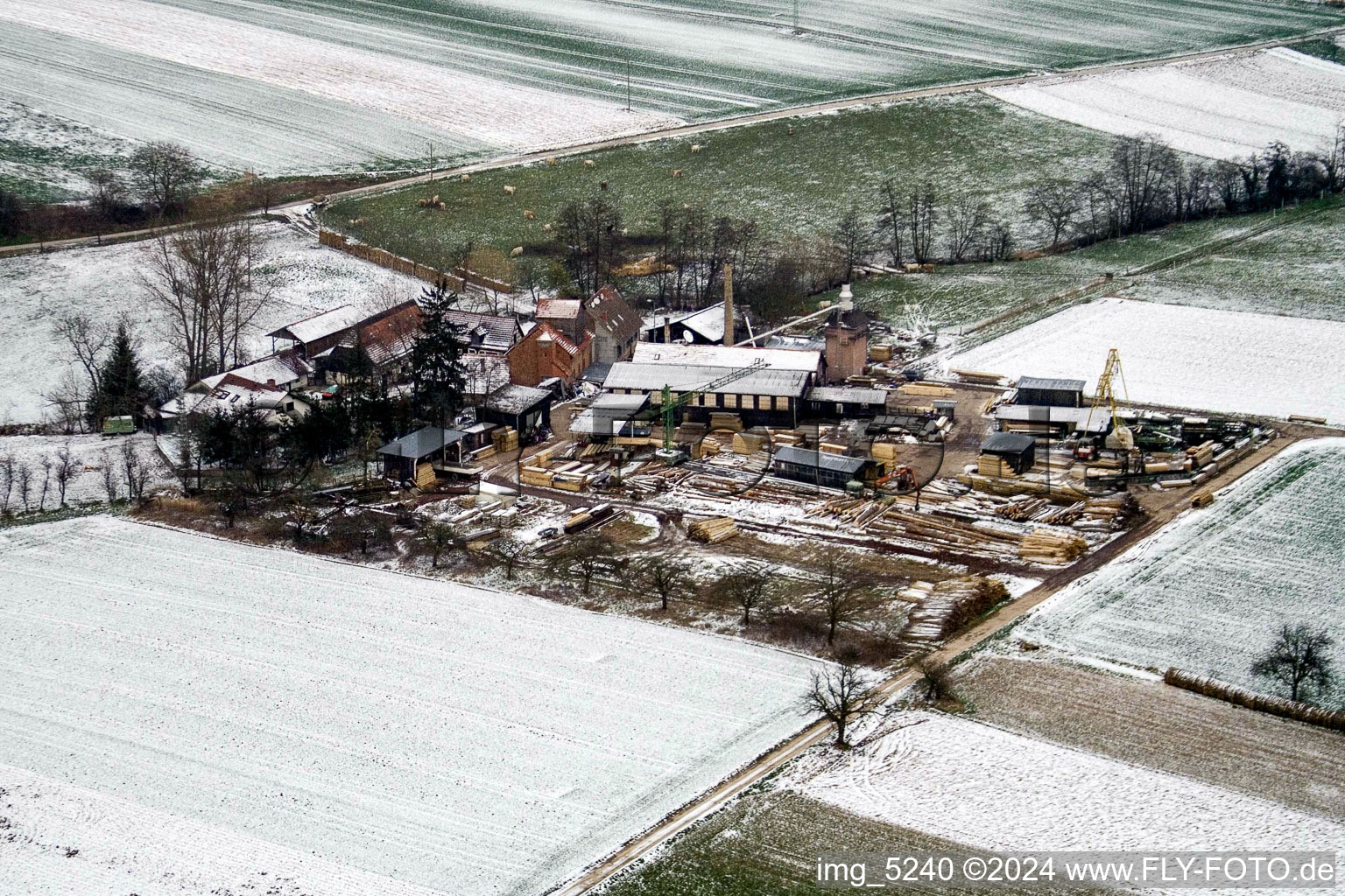 Photographie aérienne de Moulin Schaidter à le quartier Schaidt in Wörth am Rhein dans le département Rhénanie-Palatinat, Allemagne