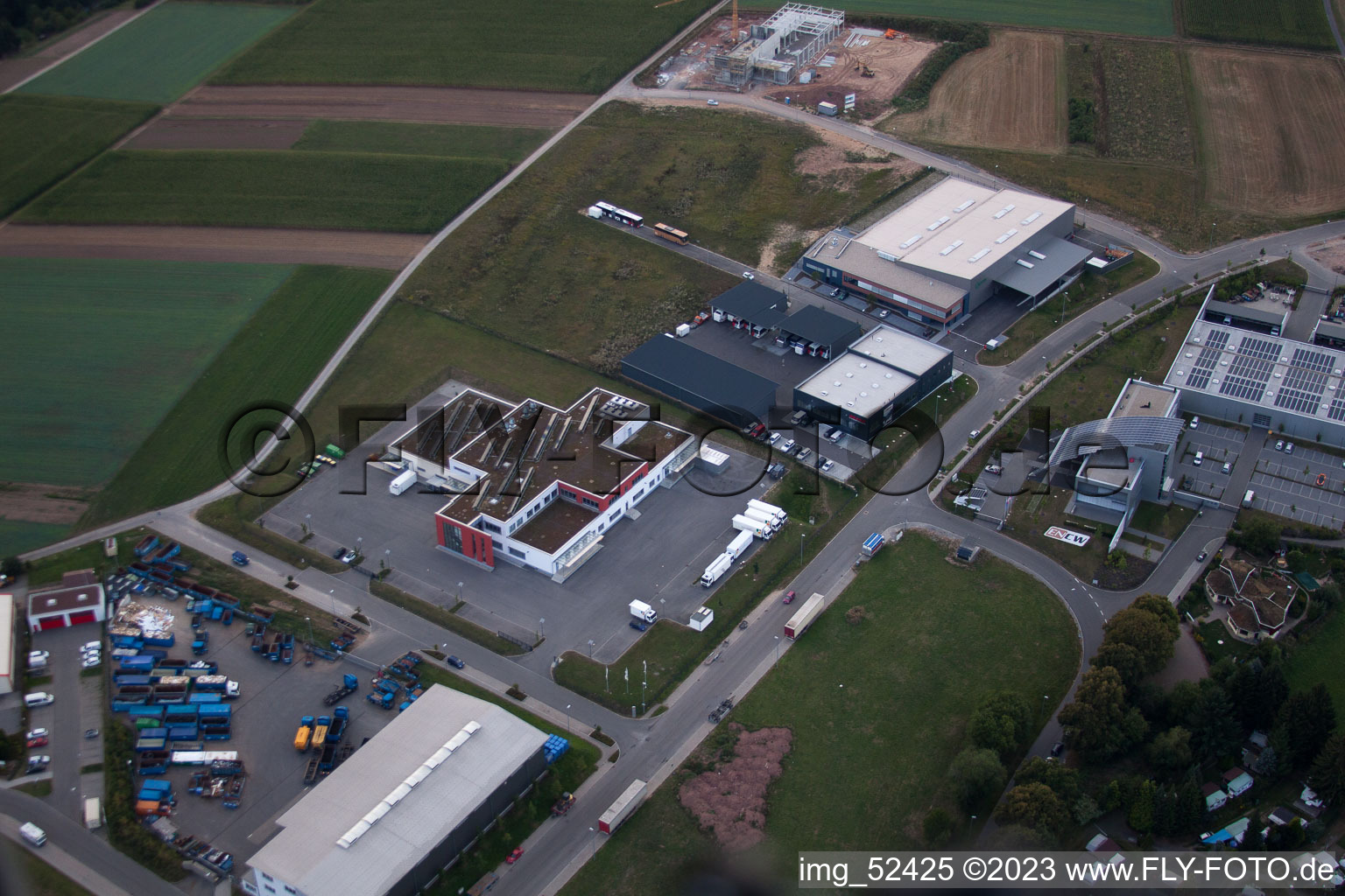 Vue aérienne de Stammheim, zone commerciale, Robert Boschstr à Calw dans le département Bade-Wurtemberg, Allemagne
