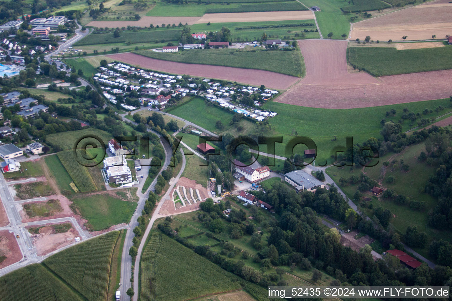 Vue aérienne de Stammheim, camping Weidensteig à Calw dans le département Bade-Wurtemberg, Allemagne