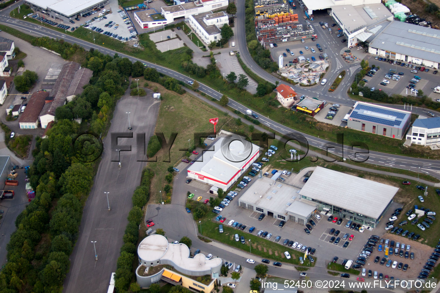 Photographie aérienne de Stammheim, zone commerciale à Calw dans le département Bade-Wurtemberg, Allemagne