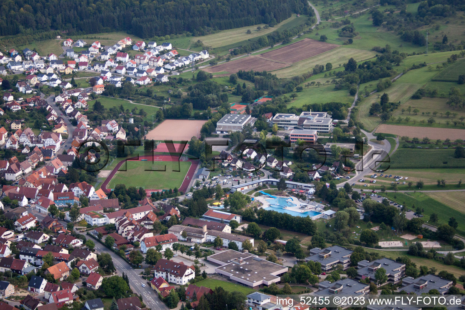 Vue oblique de Stammheim à Calw dans le département Bade-Wurtemberg, Allemagne