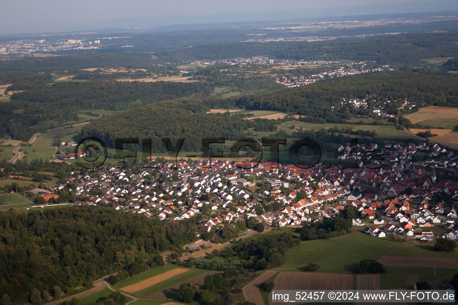 Vue aérienne de Gechingen dans le département Bade-Wurtemberg, Allemagne