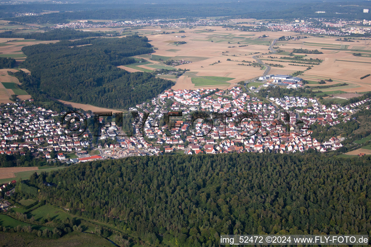 Vue oblique de Grafenau dans le département Bade-Wurtemberg, Allemagne