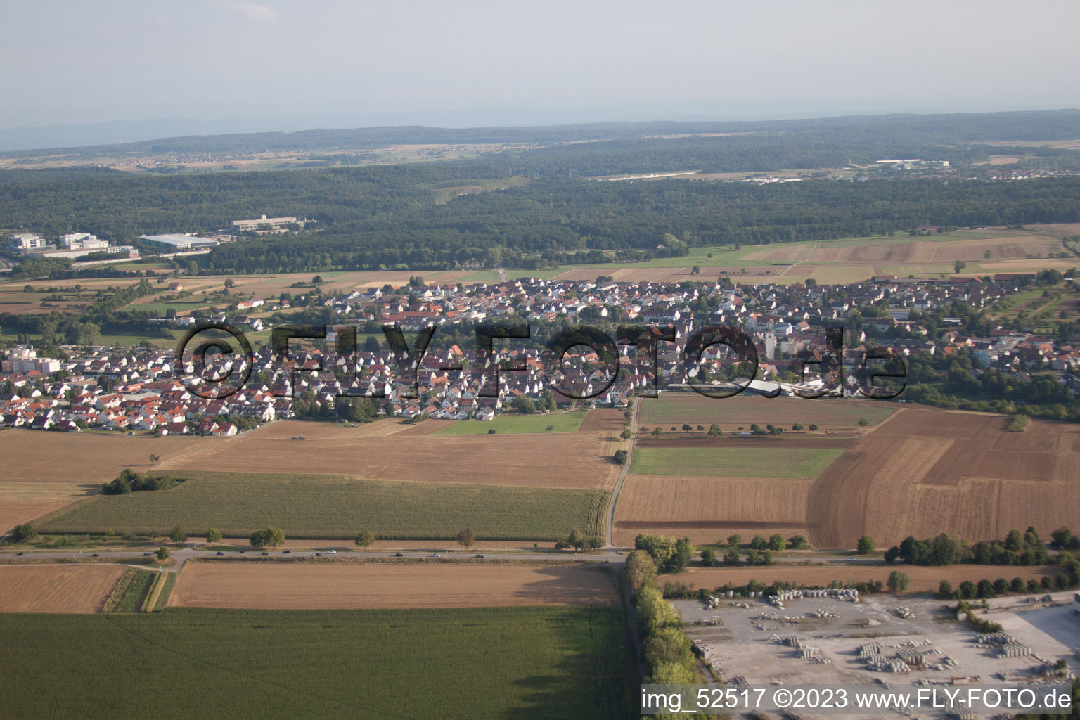 Vue aérienne de Darmsheim dans le département Bade-Wurtemberg, Allemagne