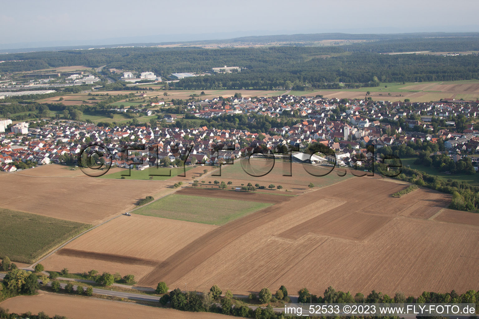 Vue aérienne de Darmsheim dans le département Bade-Wurtemberg, Allemagne