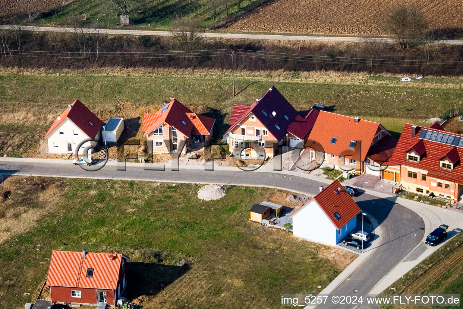 Vue aérienne de Nouvelle zone de développement NE à le quartier Schaidt in Wörth am Rhein dans le département Rhénanie-Palatinat, Allemagne