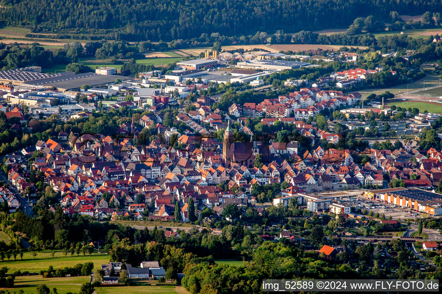 Vue aérienne de Vieille ville et centre-ville à Weil der Stadt dans le département Bade-Wurtemberg, Allemagne