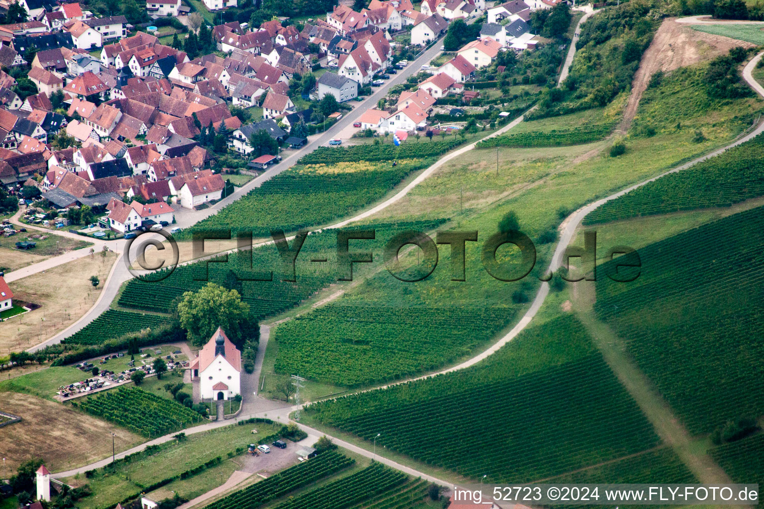 Vue oblique de Klingenmünster dans le département Rhénanie-Palatinat, Allemagne