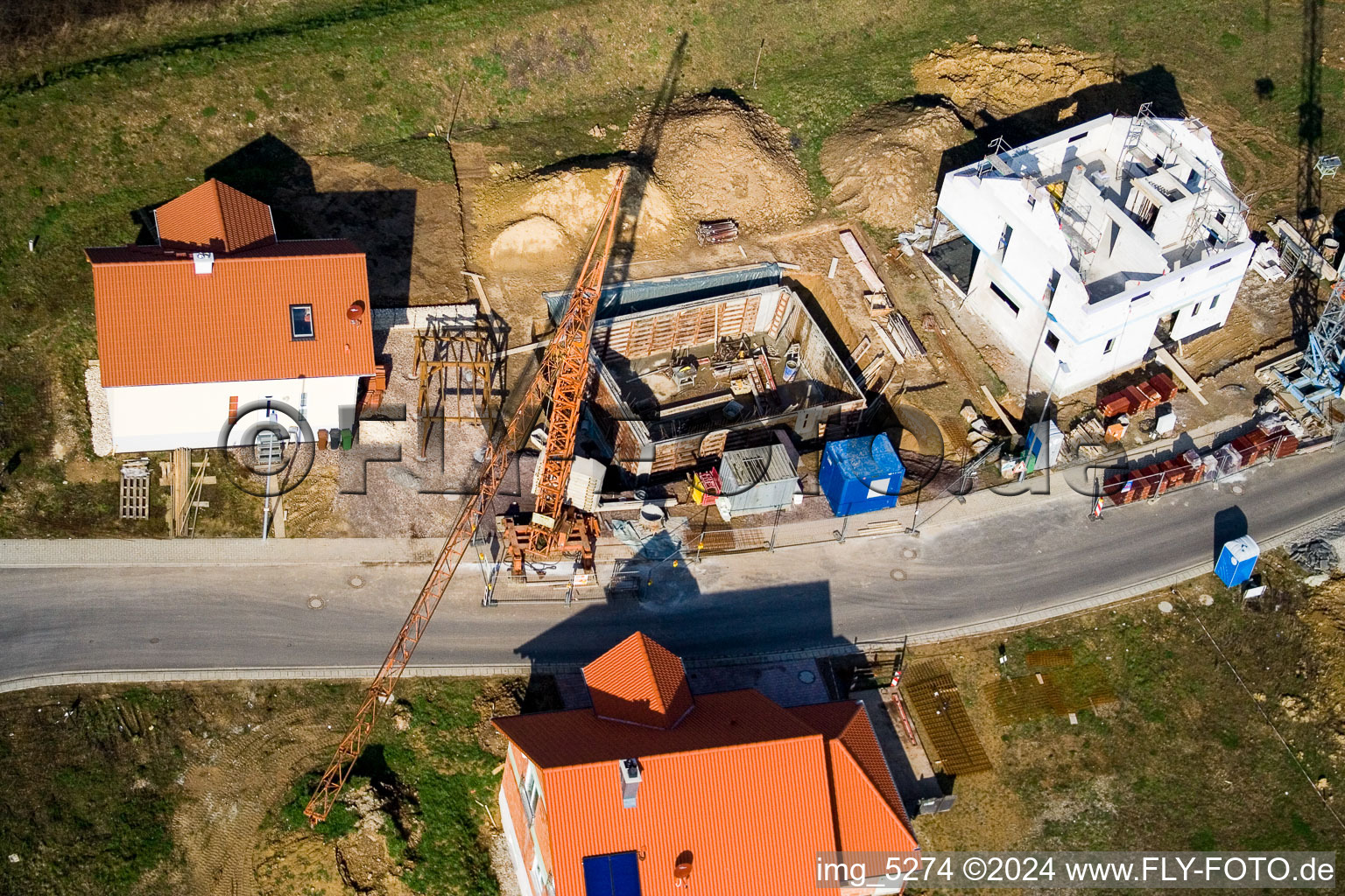 Vue d'oiseau de Nouvelle zone de développement NE à le quartier Schaidt in Wörth am Rhein dans le département Rhénanie-Palatinat, Allemagne